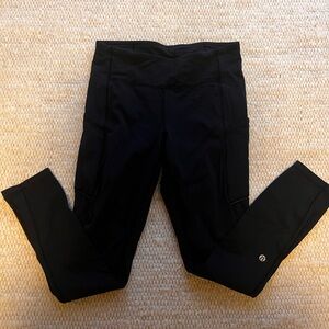 Lululemon Pocket Fast & Free Black Leggings